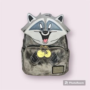 Loungefly Disney Pocahontas Meeko fuzzy mini backpack